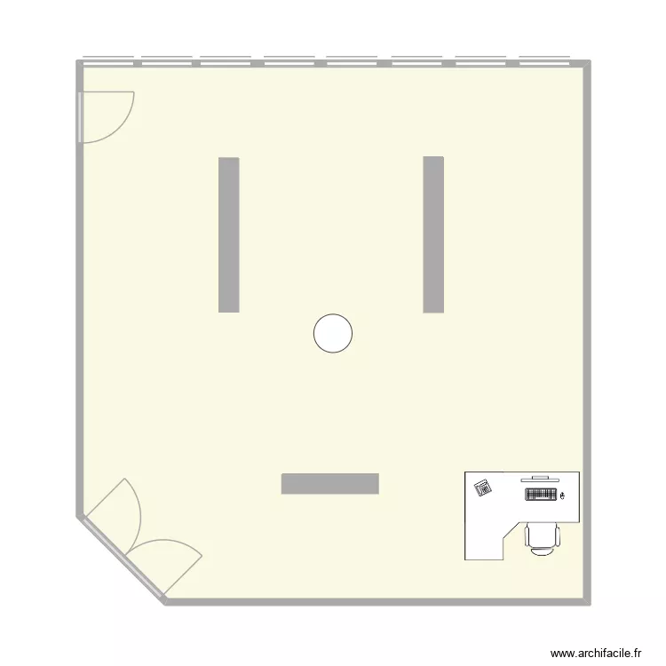 magasinCCI. Plan de 1  et 65 m²