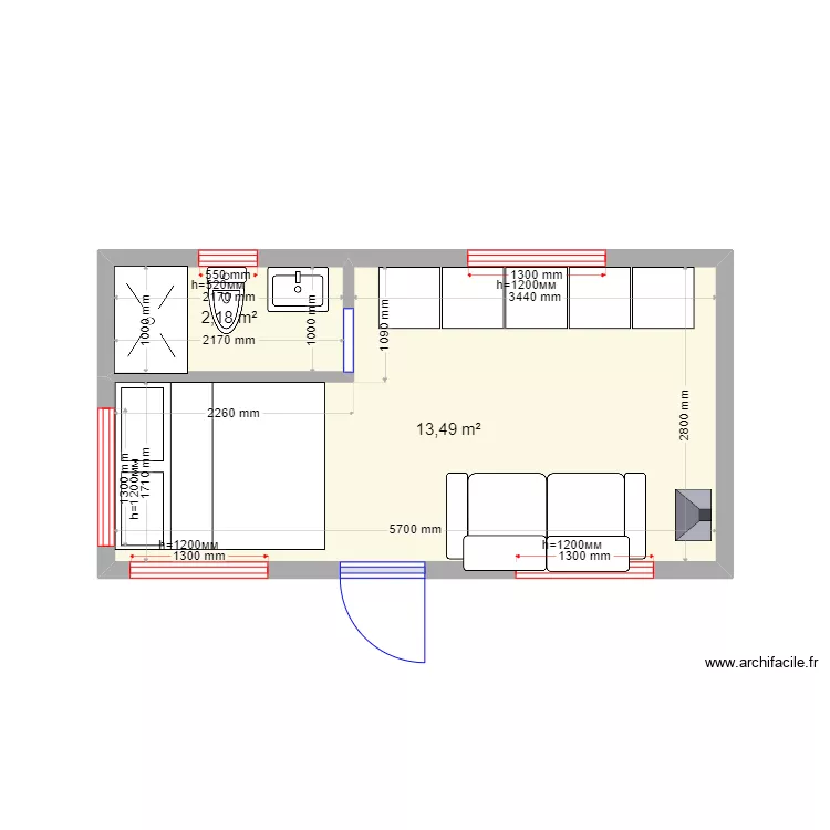  18 Афанасово. Plan de 