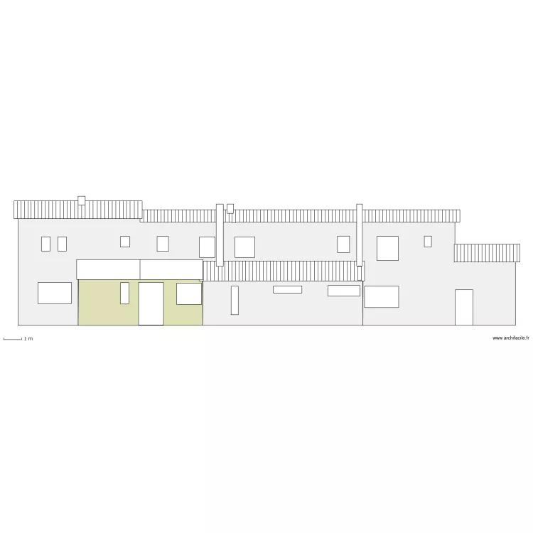 Facade Nord actuelle. Plan de Facade Nord actuelle. Plan de