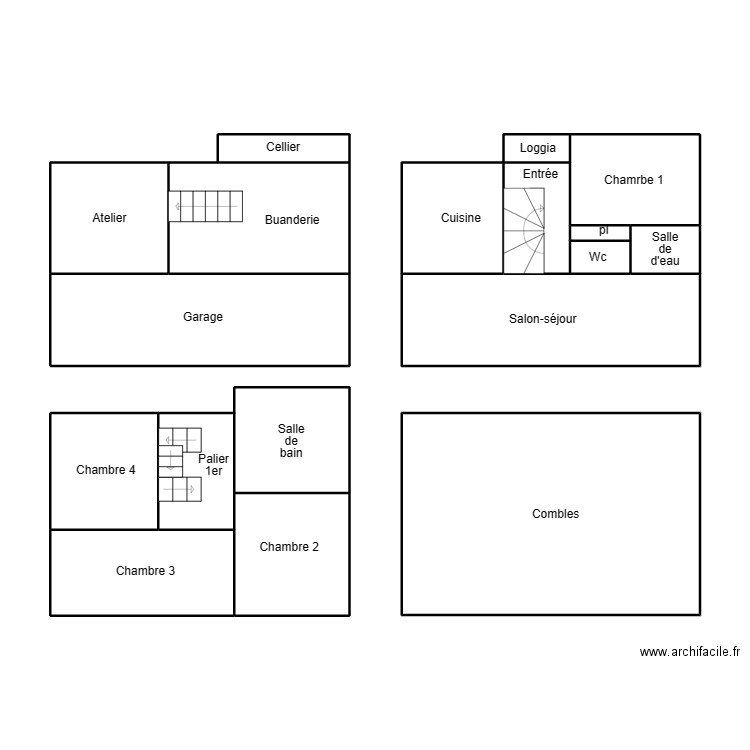 QUIMPER RANNOU PIERRE YVES. Plan de 17 pièces et 96 m2