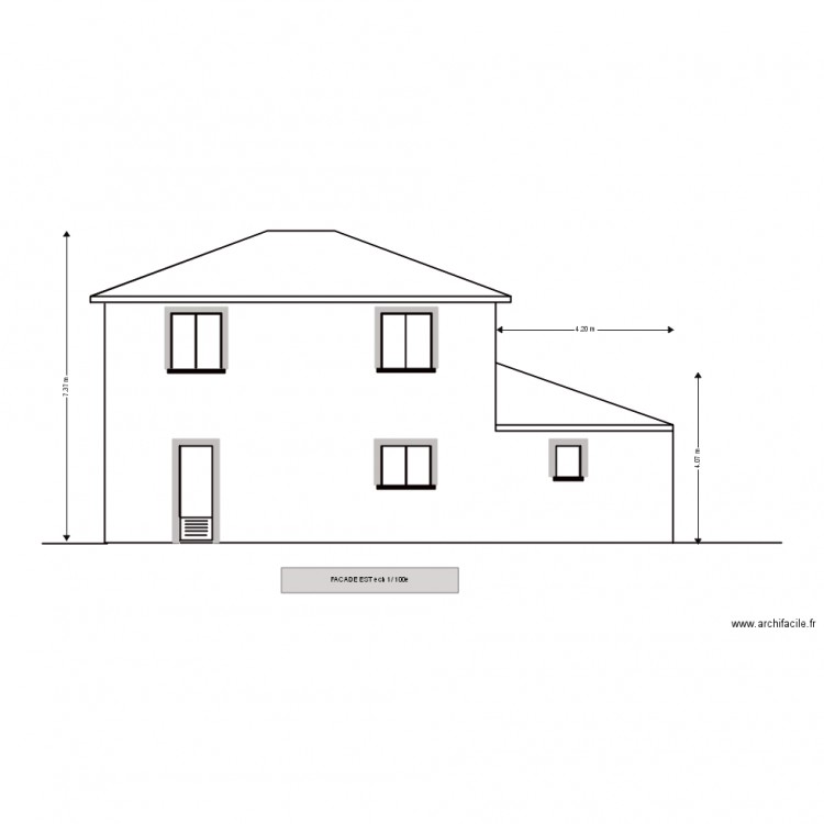 Facade est permis . Plan de 0 pièce et 0 m2