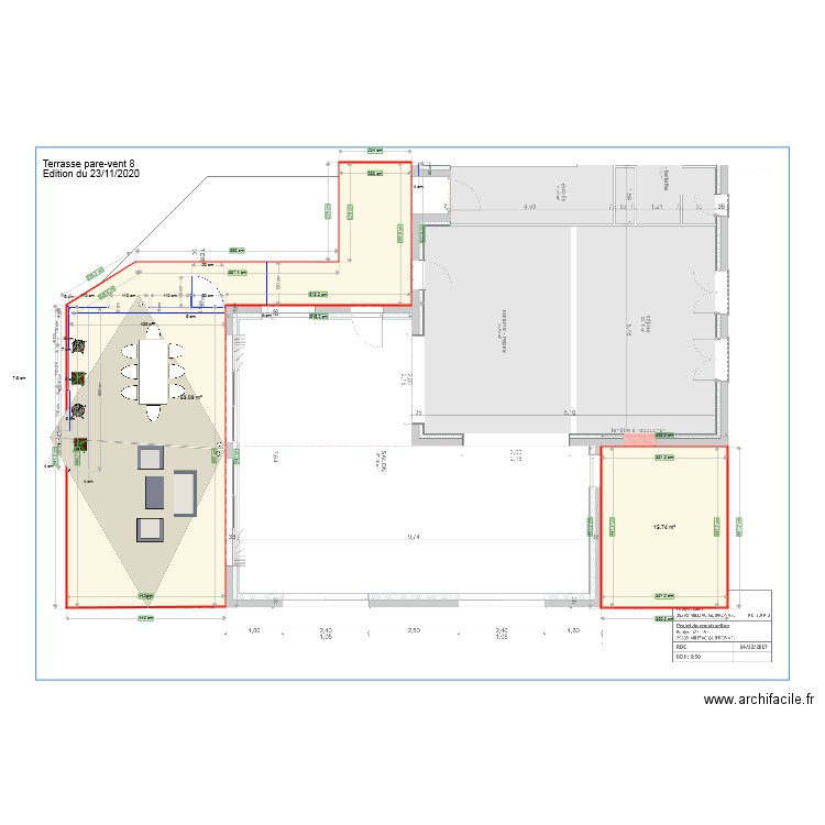 Terrasse pare vent 8. Plan de 0 pièce et 0 m2