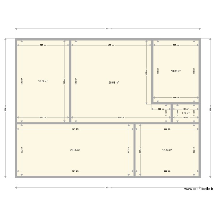 bungalow 2 chambre. Plan de 0 pièce et 0 m2