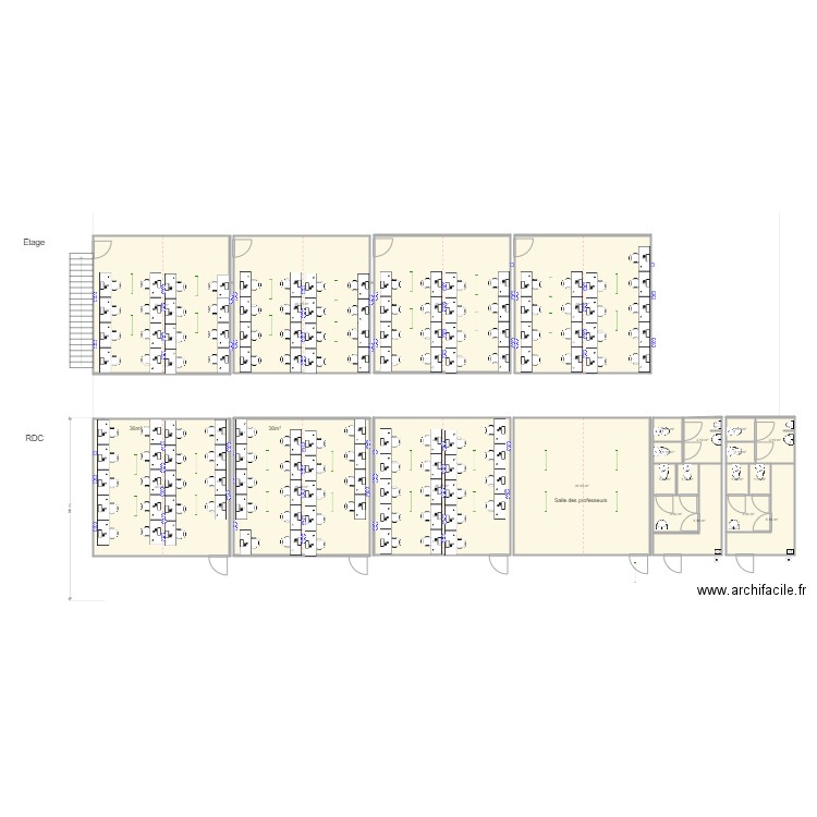 Bemat Cite des Métiers. Plan de 22 pièces et 314 m2