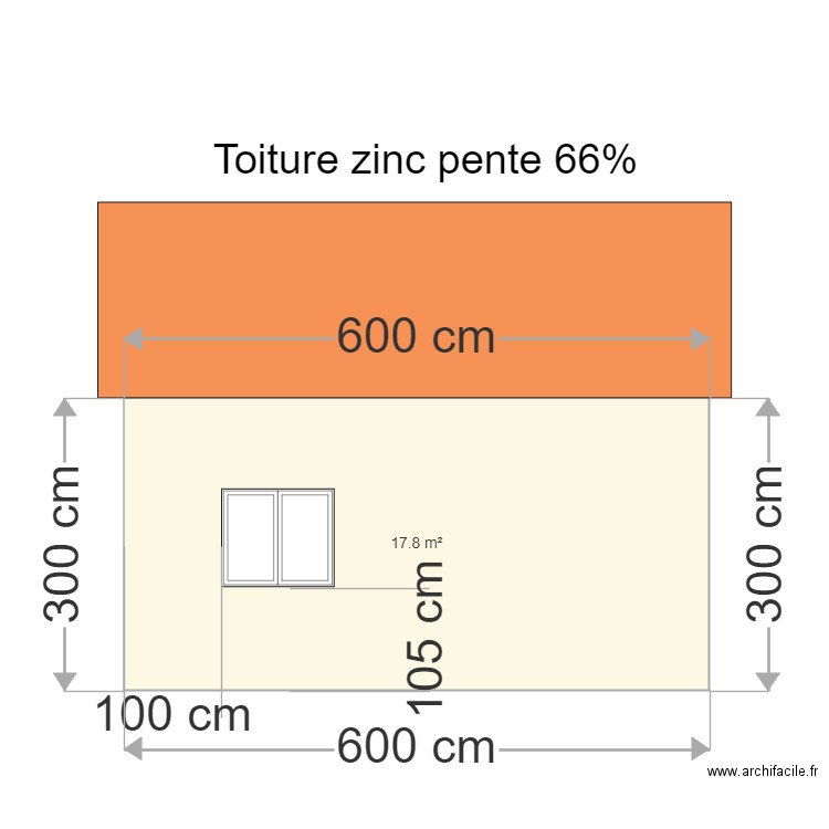 facade sud chalet. Plan de 0 pièce et 0 m2