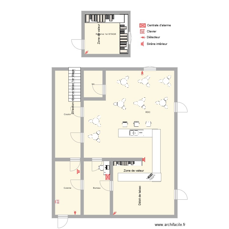 TABAC LA BARAKA  Alarme anti intrusion . Plan de 0 pièce et 0 m2