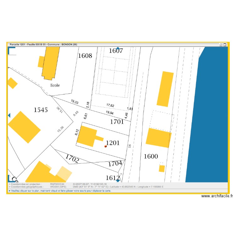 Mesures cadastre. Plan de 0 pièce et 0 m2