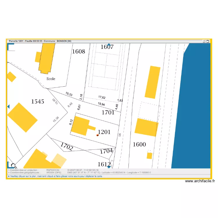 Mesures cadastre. Plan de Mesures cadastre. Plan de