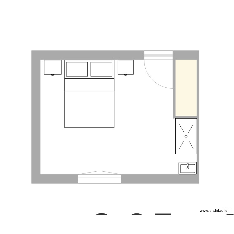 Chambre parentale. Plan de 0 pièce et 0 m2