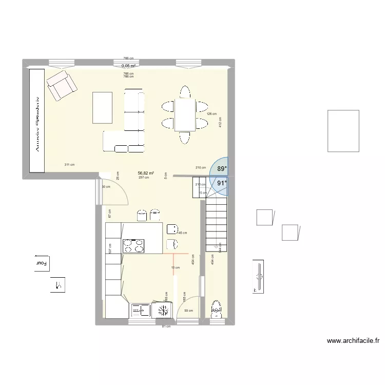 SAINT LAZARE cuisine V5. Plan de 
