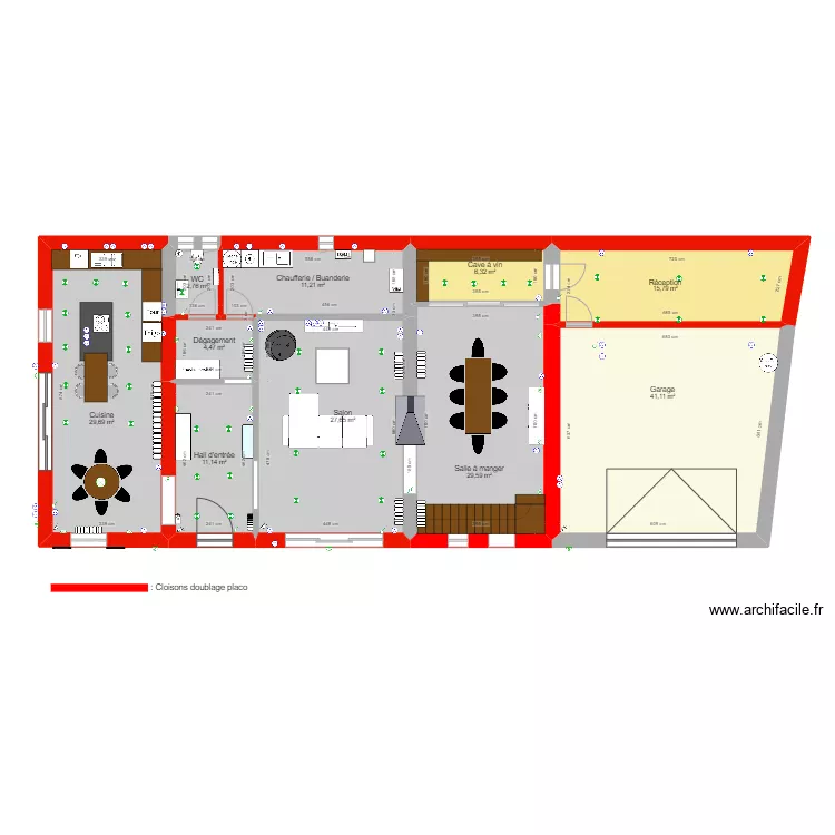 Maison Demptezieu RDC et R1 V3. Plan de 
