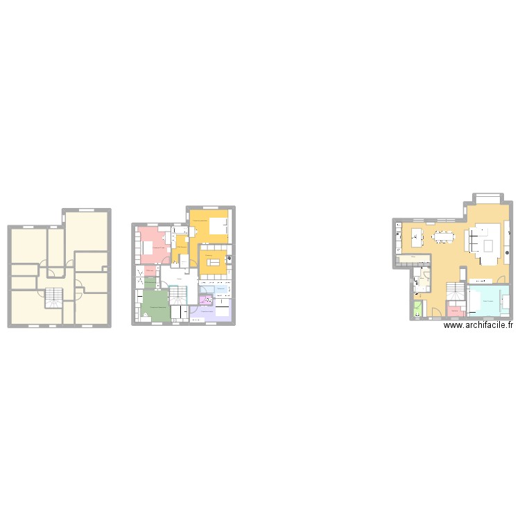 maison Beuvelet plan etat projeté. Plan de 25 pièces et 228 m2