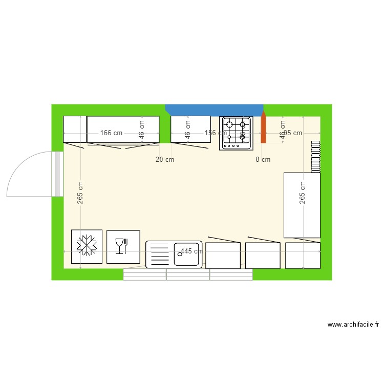 Cuisine Trébeurden  Existant. Plan de 0 pièce et 0 m2