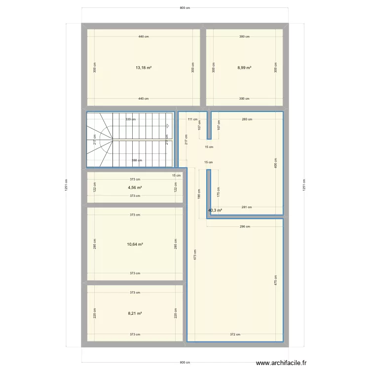 12x8m. Plan de 