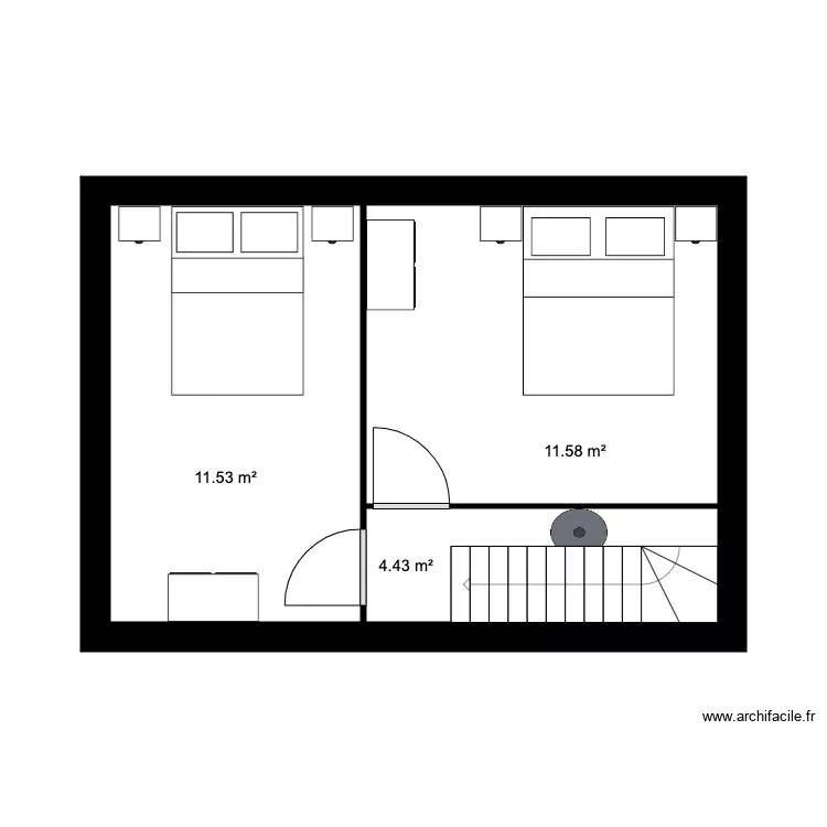 Etage  Maison 28 m2. Plan de 