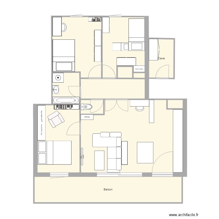 appartement final version Mela. Plan de 0 pièce et 0 m2