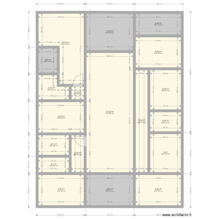 villa projet 8-22. Plan de 19 pièces et 166 m2