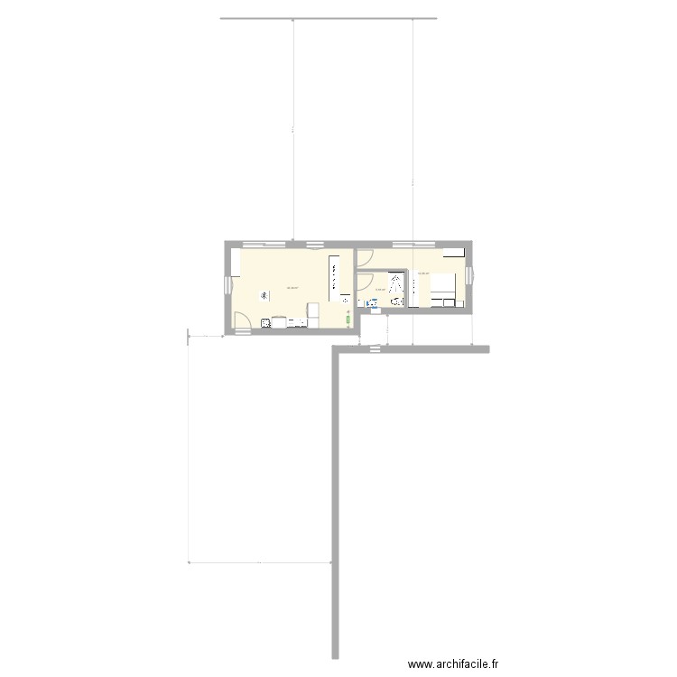 TEST PAT 2. Plan de 3 pièces et 50 m2