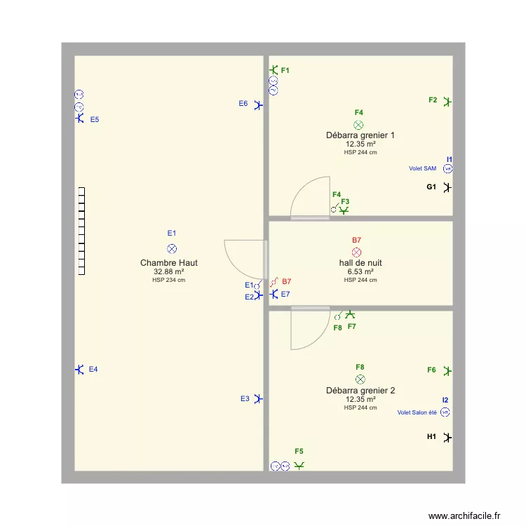 Maison Emmanuel Etage Plan Electrique. Plan de Maison Emmanuel Etage Plan Electrique. Plan de