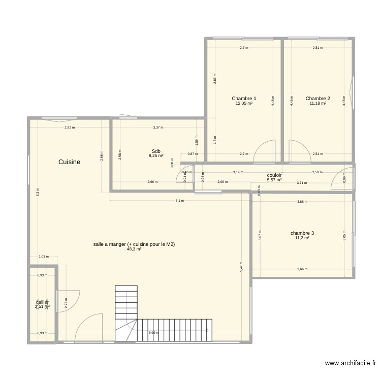 plan Maison PAC. Plan de 14 pièces et 242 m2