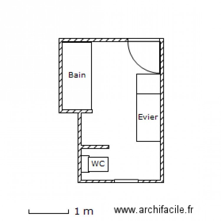 salle de bain. Plan de 0 pièce et 0 m2