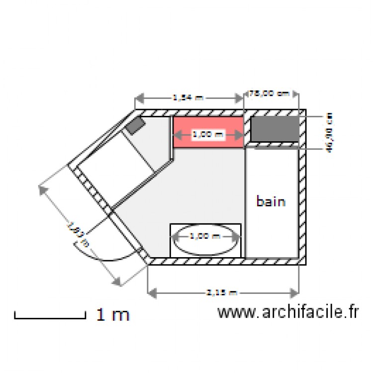 lebourg 3 inversion porte lav mur droit. Plan de 0 pièce et 0 m2