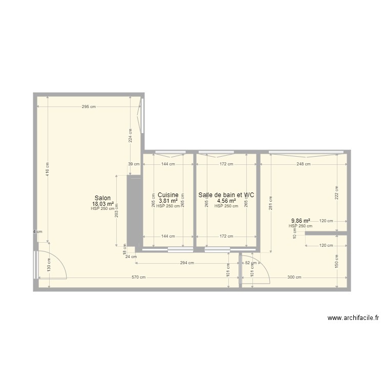 8RJA corrigé v2. Plan de 5 pièces et 37 m2