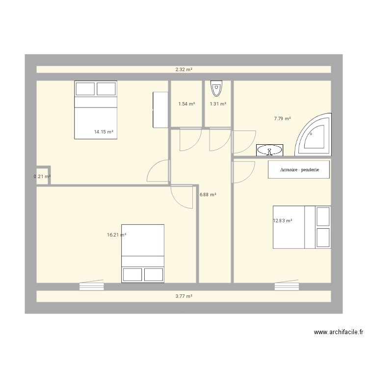 étage. Plan de 0 pièce et 0 m2