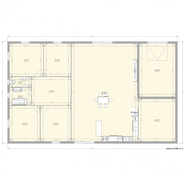 maison 20m sur 12m. Plan de 0 pièce et 0 m2