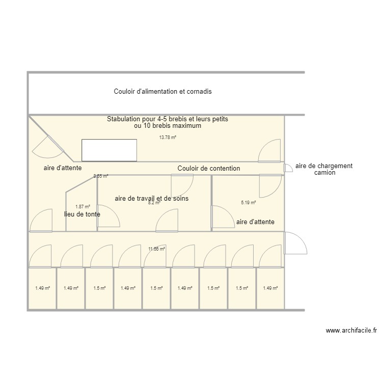 bergerie. Plan de 0 pièce et 0 m2