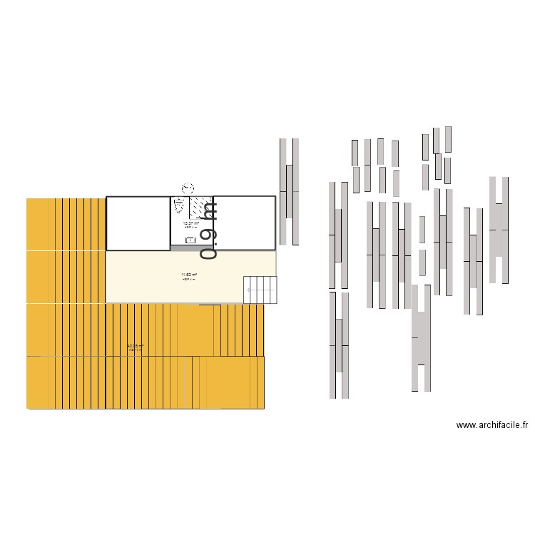 Cabane 10.3. Plan de 3 pièces et 66 m2