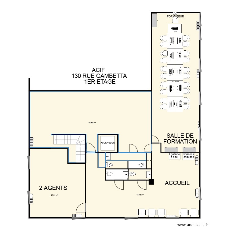 ACIF 1ER ETAGE INFORMATIQUE. Plan de 0 pièce et 0 m2