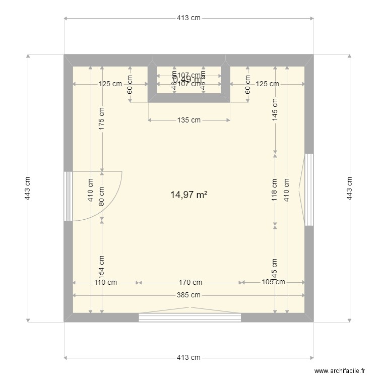 3  Melezes 2. Plan de 2 pièces et 15 m2