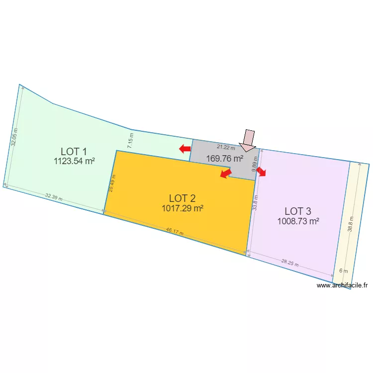 SAIGUEDE - rte St Lys parcelle B23 v3. Plan de 