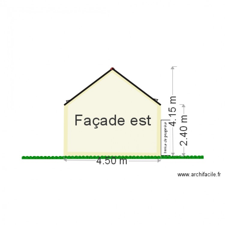 Façade Est . Plan de 0 pièce et 0 m2