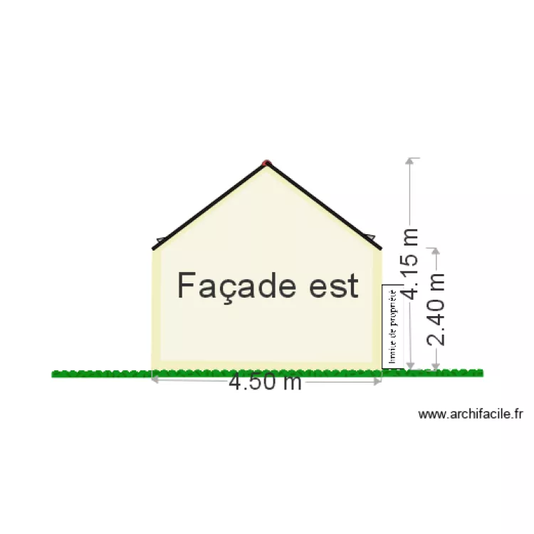 Fa&ccedil;ade Est . Plan de 