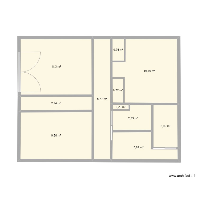 Appartement 2. Plan de 11 pièces et 51 m2