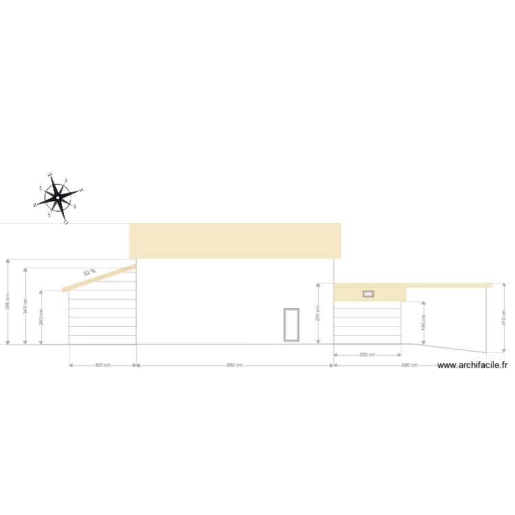 fa&ccedil;ade W projet. Plan de 