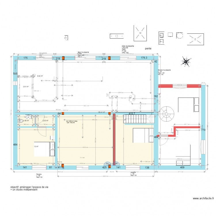 plan etage ecurie division longueur 3 aout 2018. Plan de 0 pièce et 0 m2