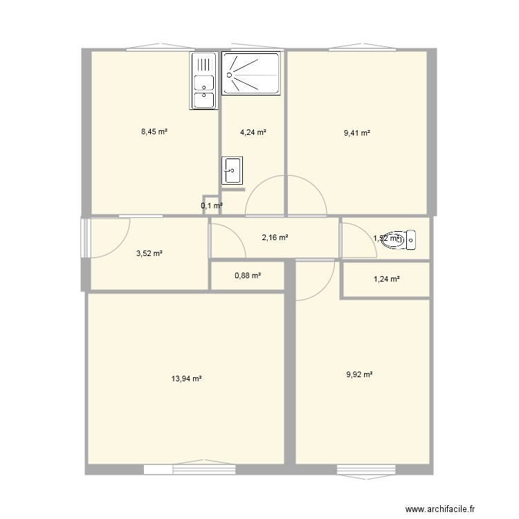 appartement valence initial. Plan de 0 pièce et 0 m2