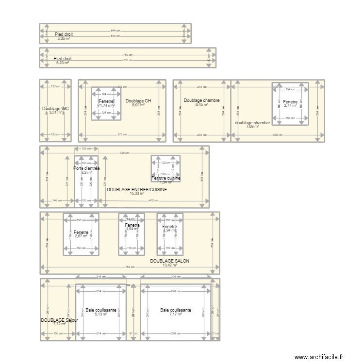 KKEREBAL. Plan de 18 pièces et 113 m2