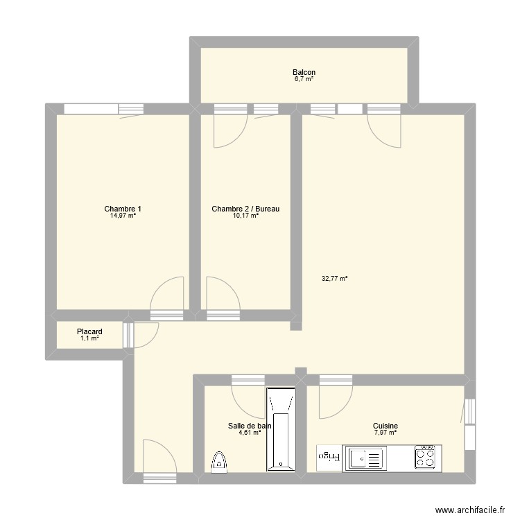 Appart Fief. Plan de 0 pièce et 0 m2