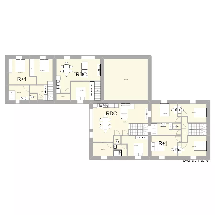 Existant RDC maison de Montelier . Plan de 