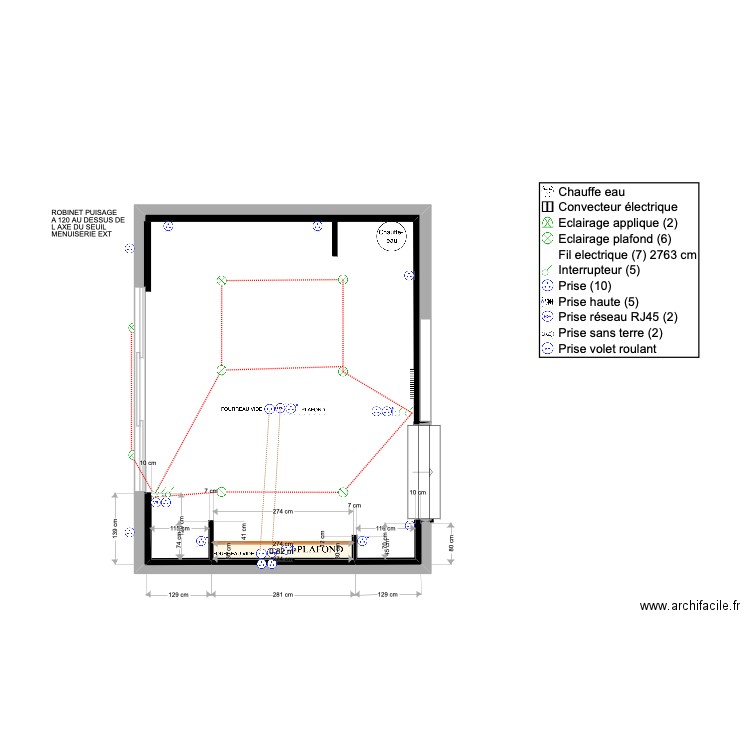 PIERRE AUDIGER. Plan de 1 pièce et 1 m2