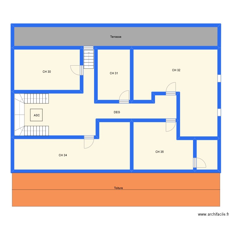 3 etage haussmannien. Plan de 0 pièce et 0 m2