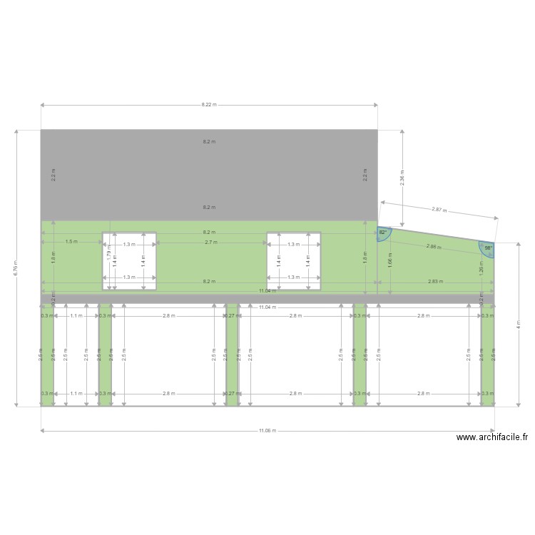 Facade EST2. Plan de 0 pièce et 0 m2