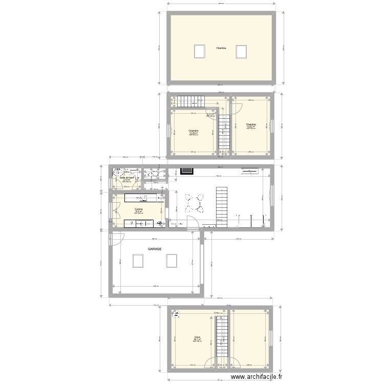 Sangatte. Plan de 7 pièces et 117 m2