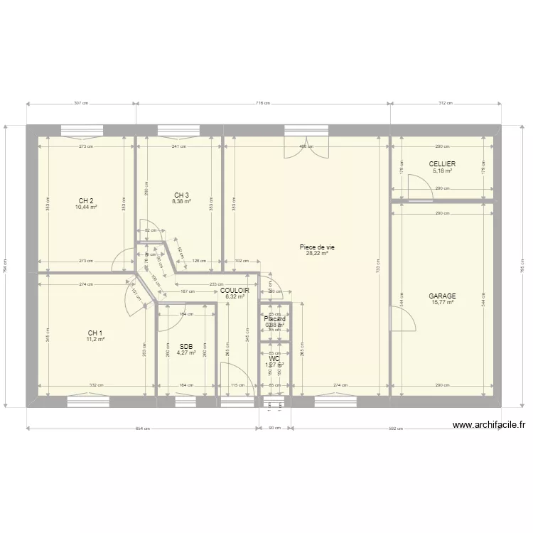 Maison PLP. Plan de 