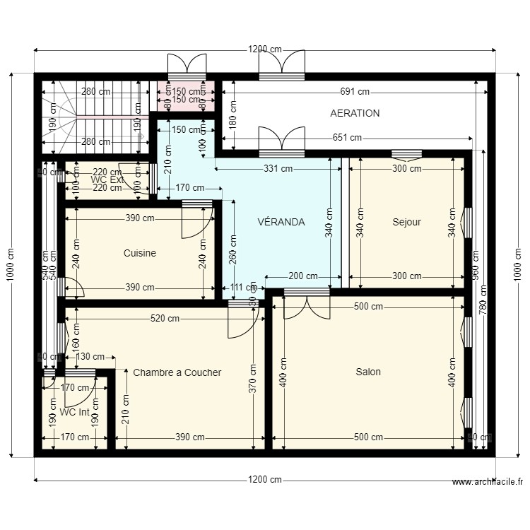 Plan de terrain 12mx10m Client 46 76 66 54. Plan de 11 pièces et 100 m2