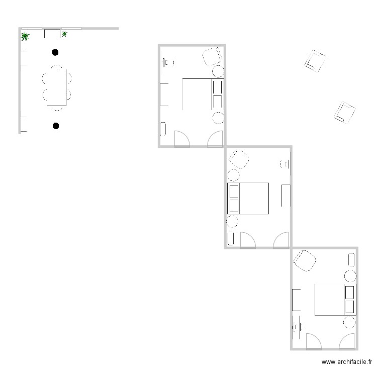 Annie Emond. Plan de 3 pièces et 49 m2